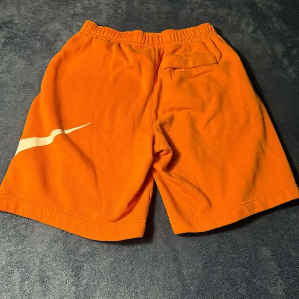 Nike Sportswear NSW Club Graphic Swoosh French Terry Orange Shorts Size S